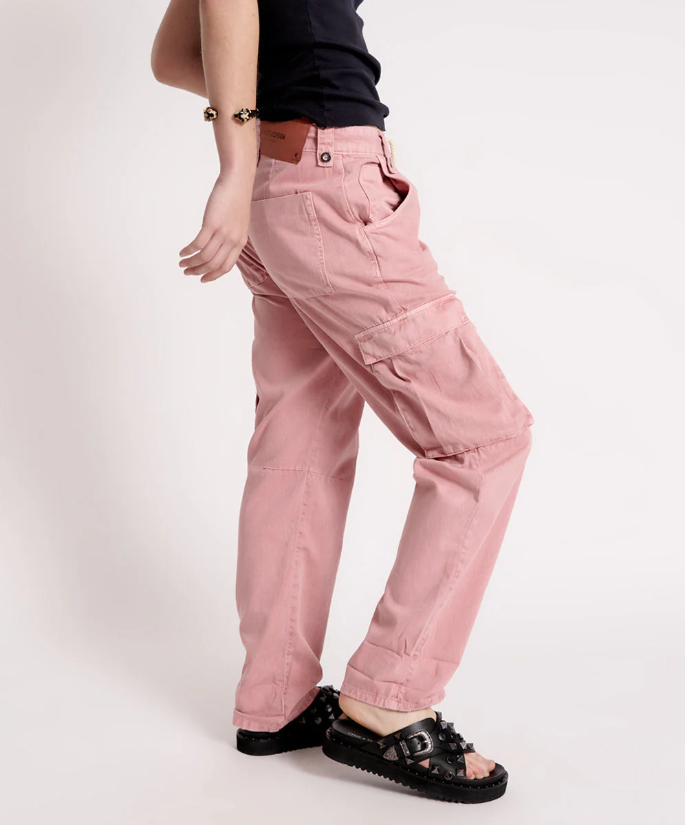 Safari High Waist Relaxed Tapered Denim Jeans - Dirty Pink - Image 5