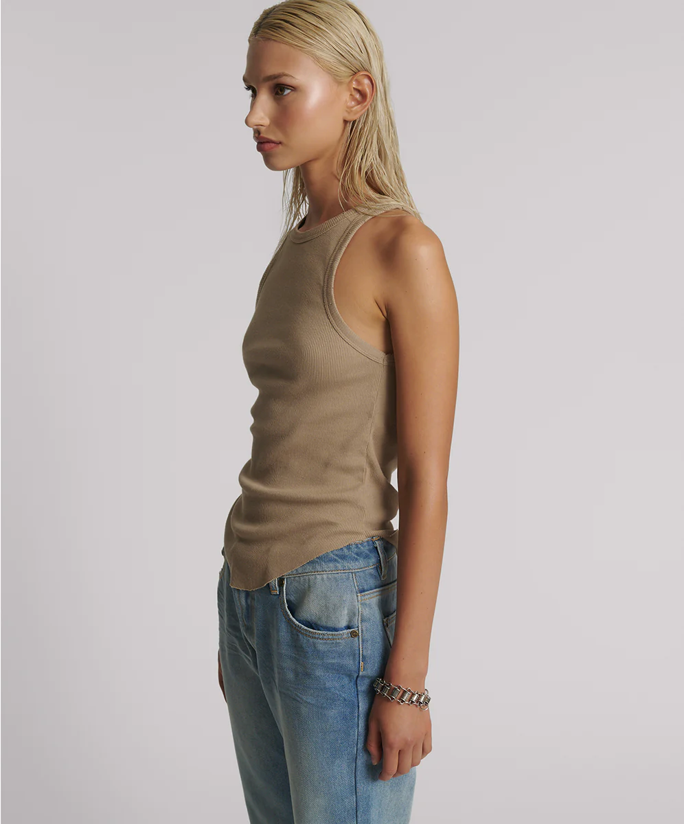 Distressed Ramone Rib Tank - Sand - Image 2