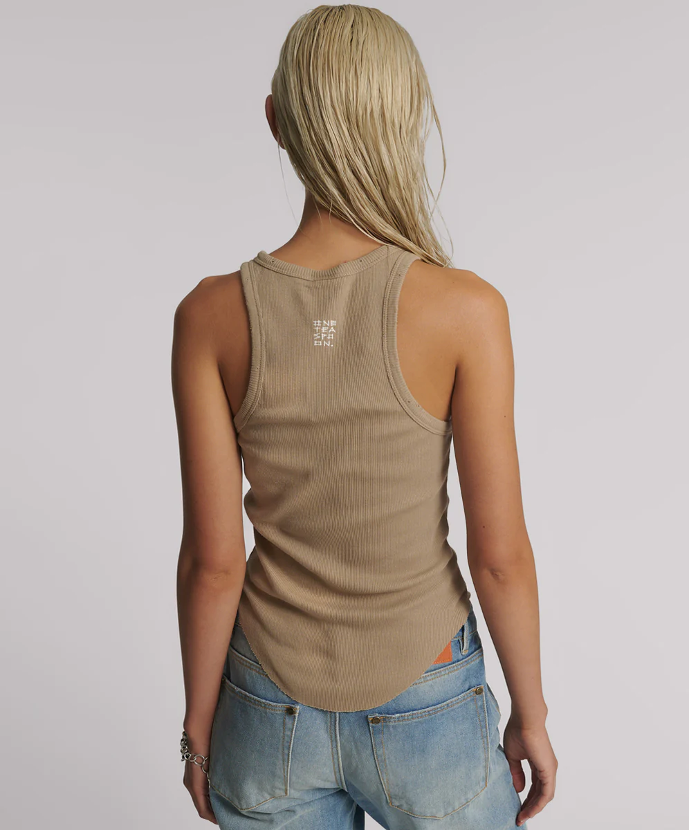 Distressed Ramone Rib Tank - Sand - Image 3