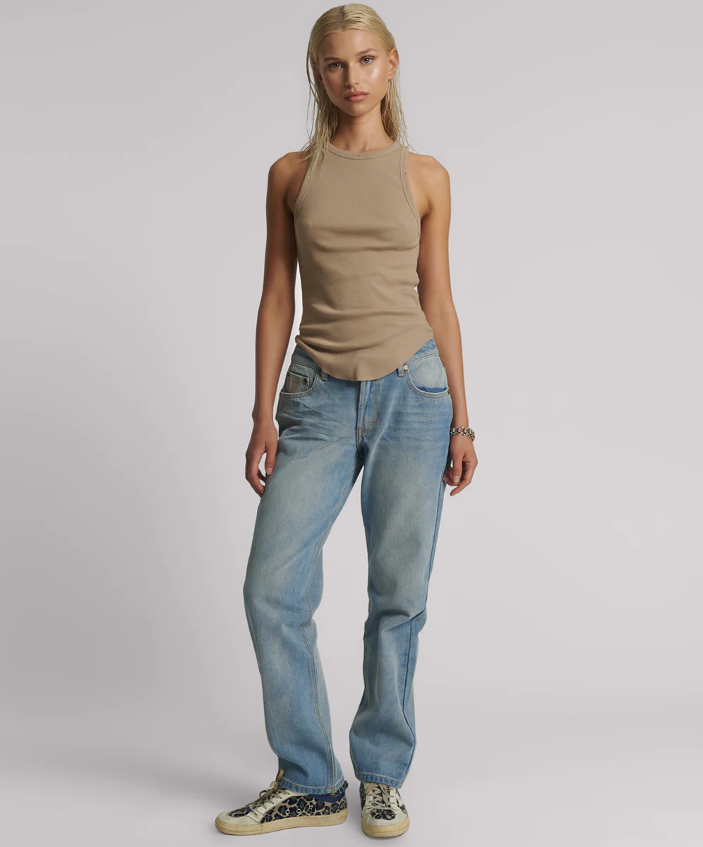 Distressed Ramone Rib Tank - Sand - Image 5