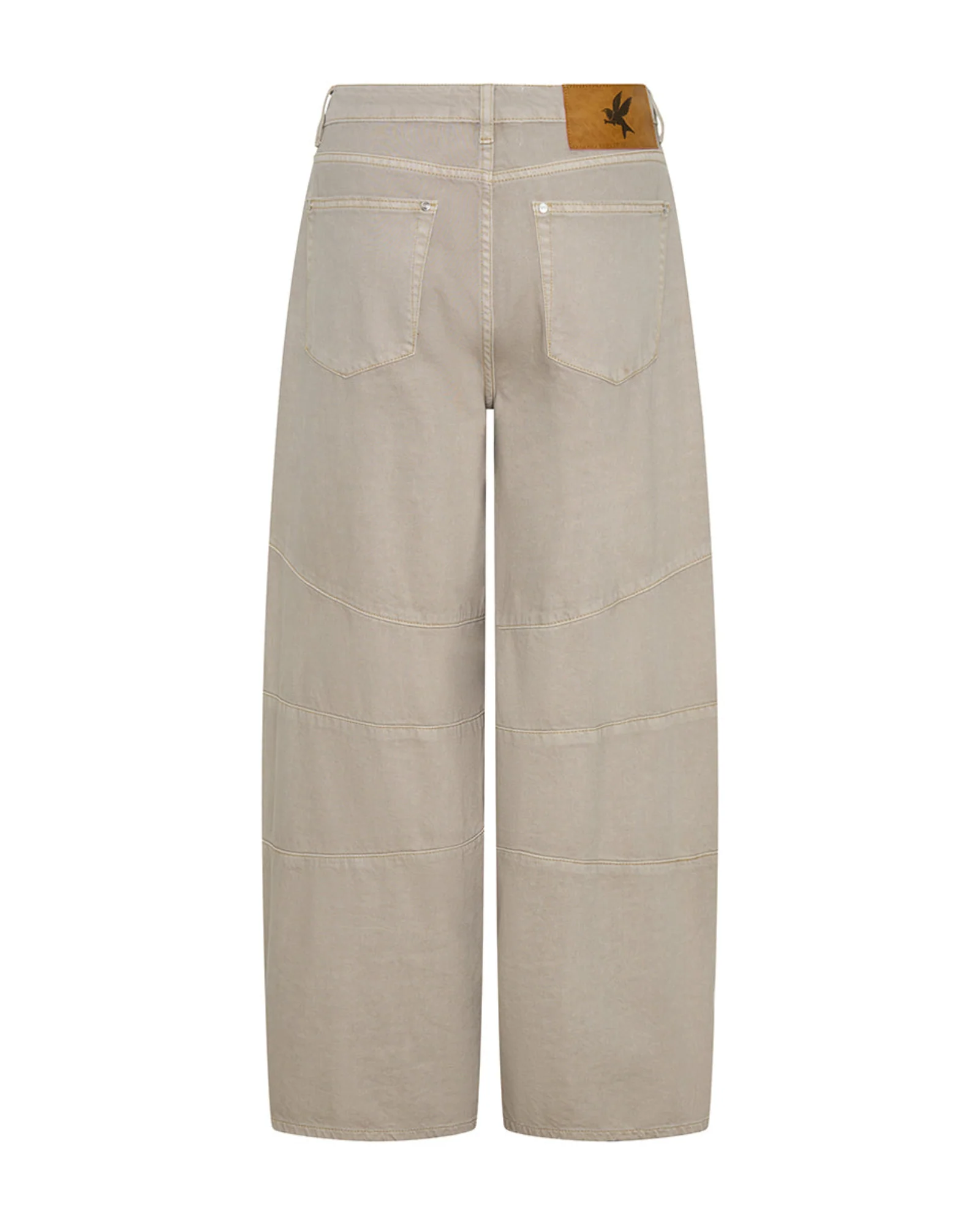 Barrel Mid Waist Wide Leg Denim Jeans - Stone - Image 11
