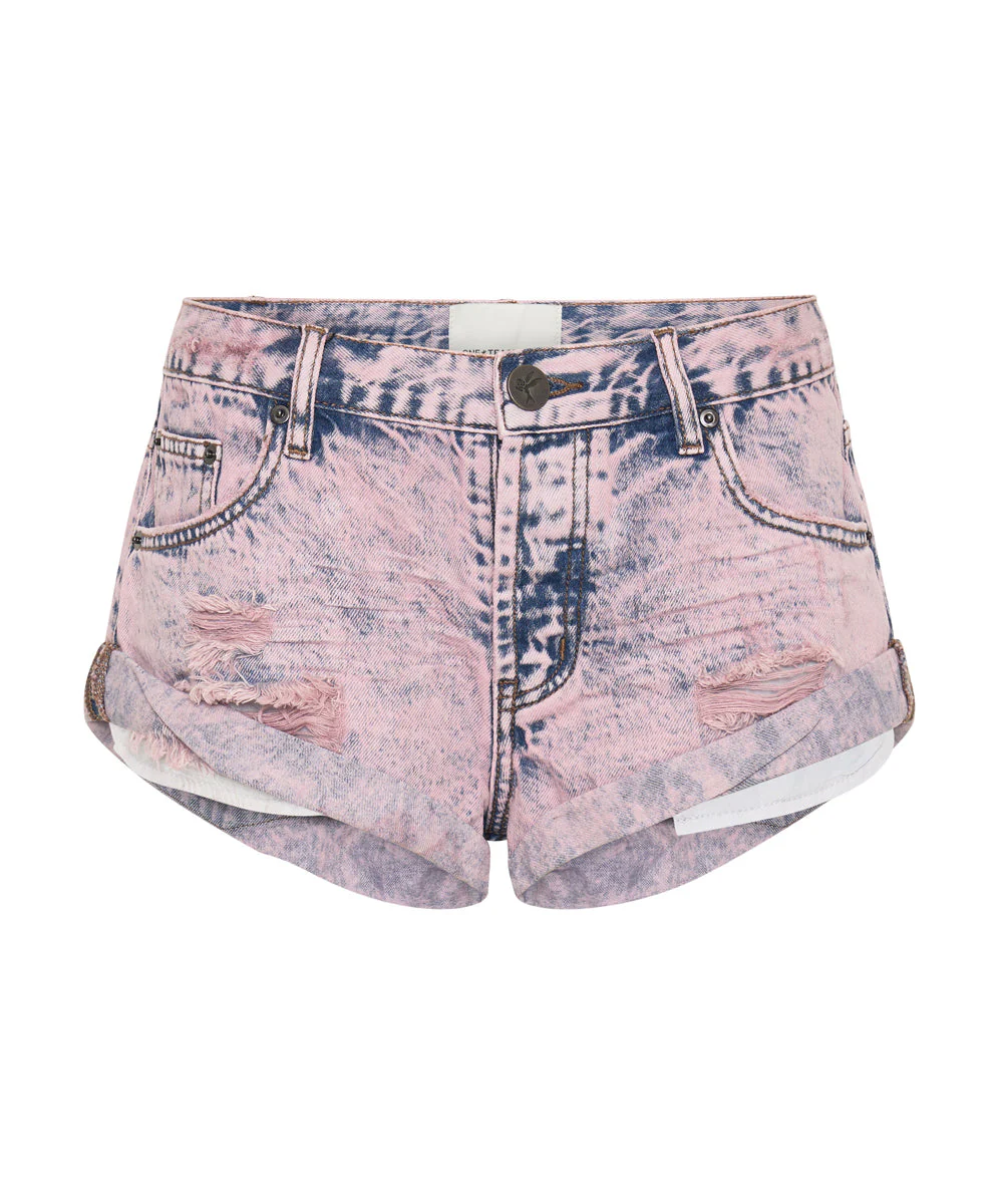 Bandits Low Waist Denim Shorts - Washed Pink - Image 6