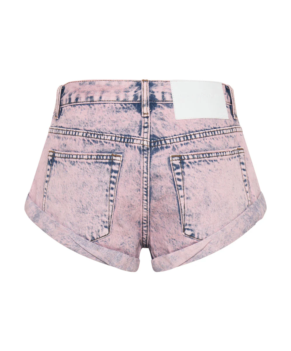 Bandits Low Waist Denim Shorts - Washed Pink - Image 7