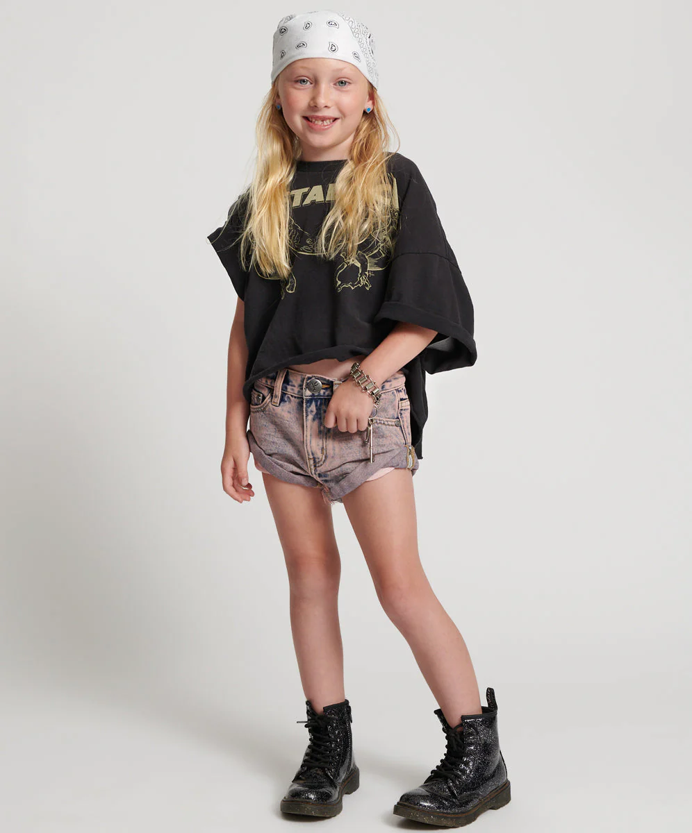 Kids Bandits Low Waist Denim Shorts - Dusty Pink