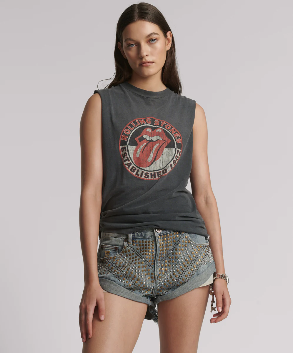 Bandits Low Waist Embellished Denim Shorts - Dusty Road Blue - Image 2