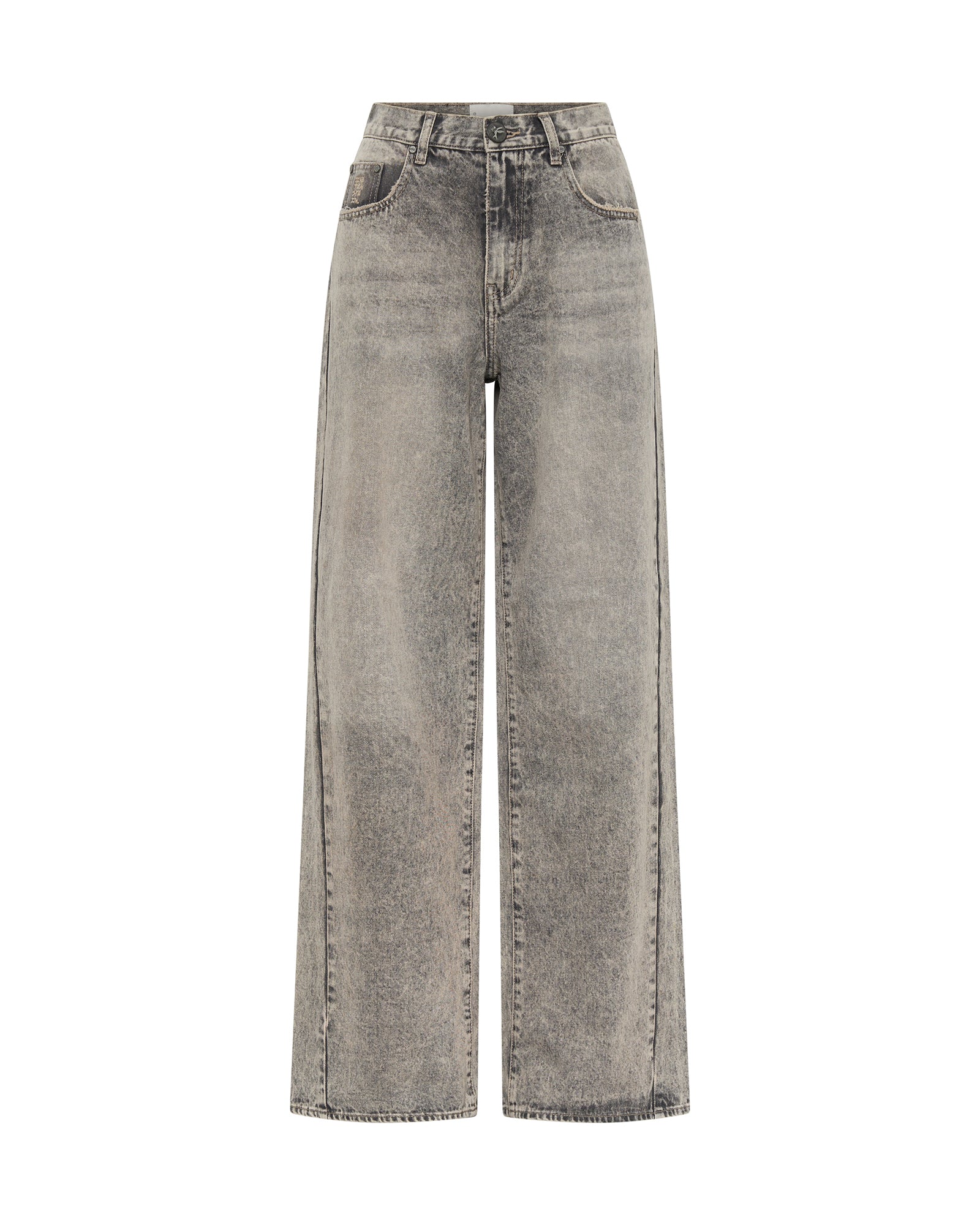 Jackson Mid Waist Wide Leg Denim Jeans - Dusty Smoke - Image 6