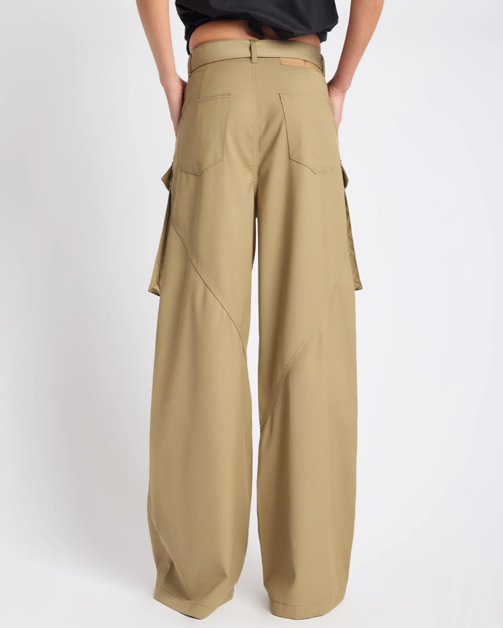 Elemental High Waist Tencel Cargo Pants - Khaki - Image 4