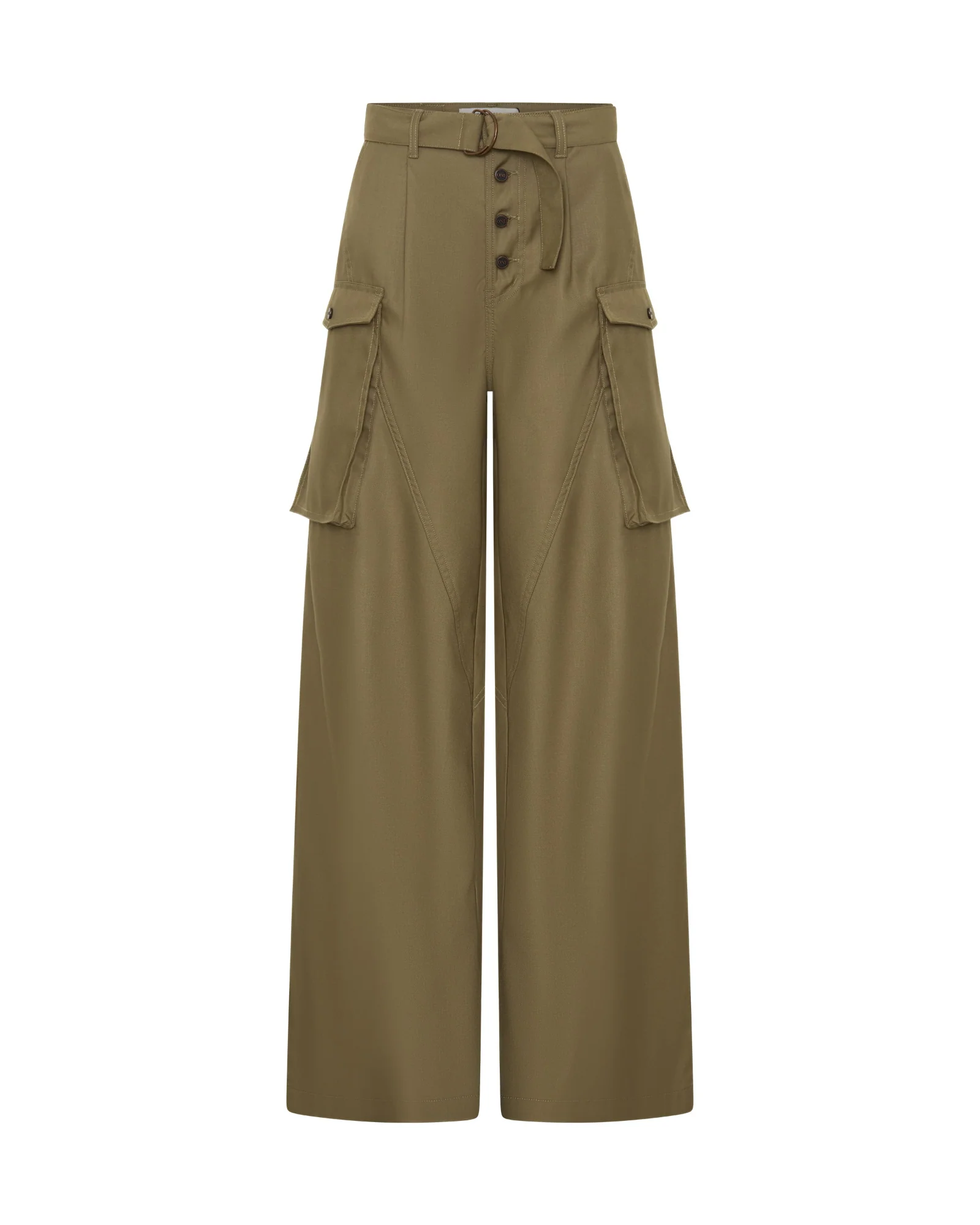 Elemental High Waist Tencel Cargo Pants - Khaki - Image 8