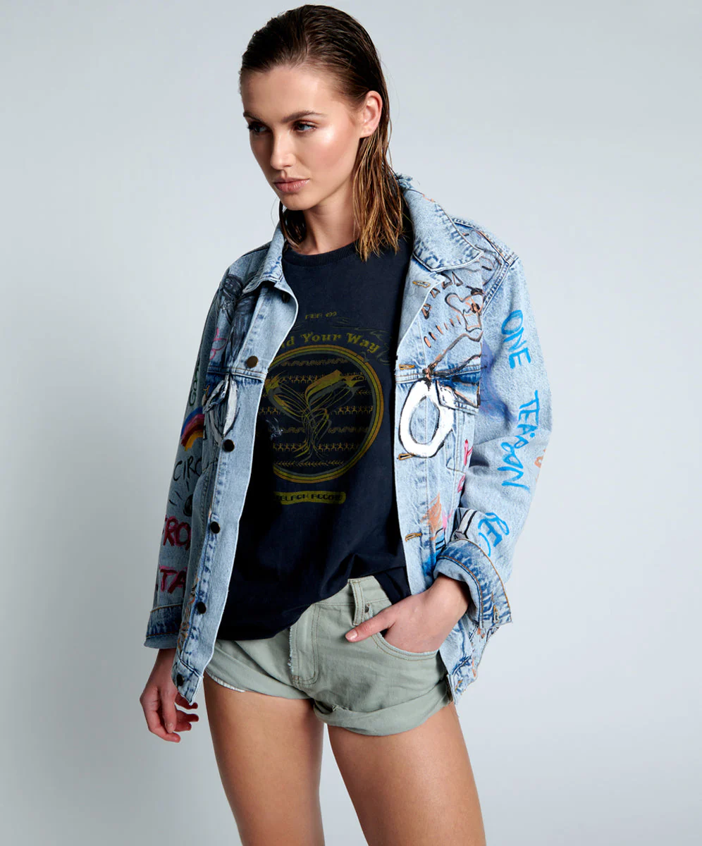 EPIC RECORDS GRAFFITI DENIM JACKET