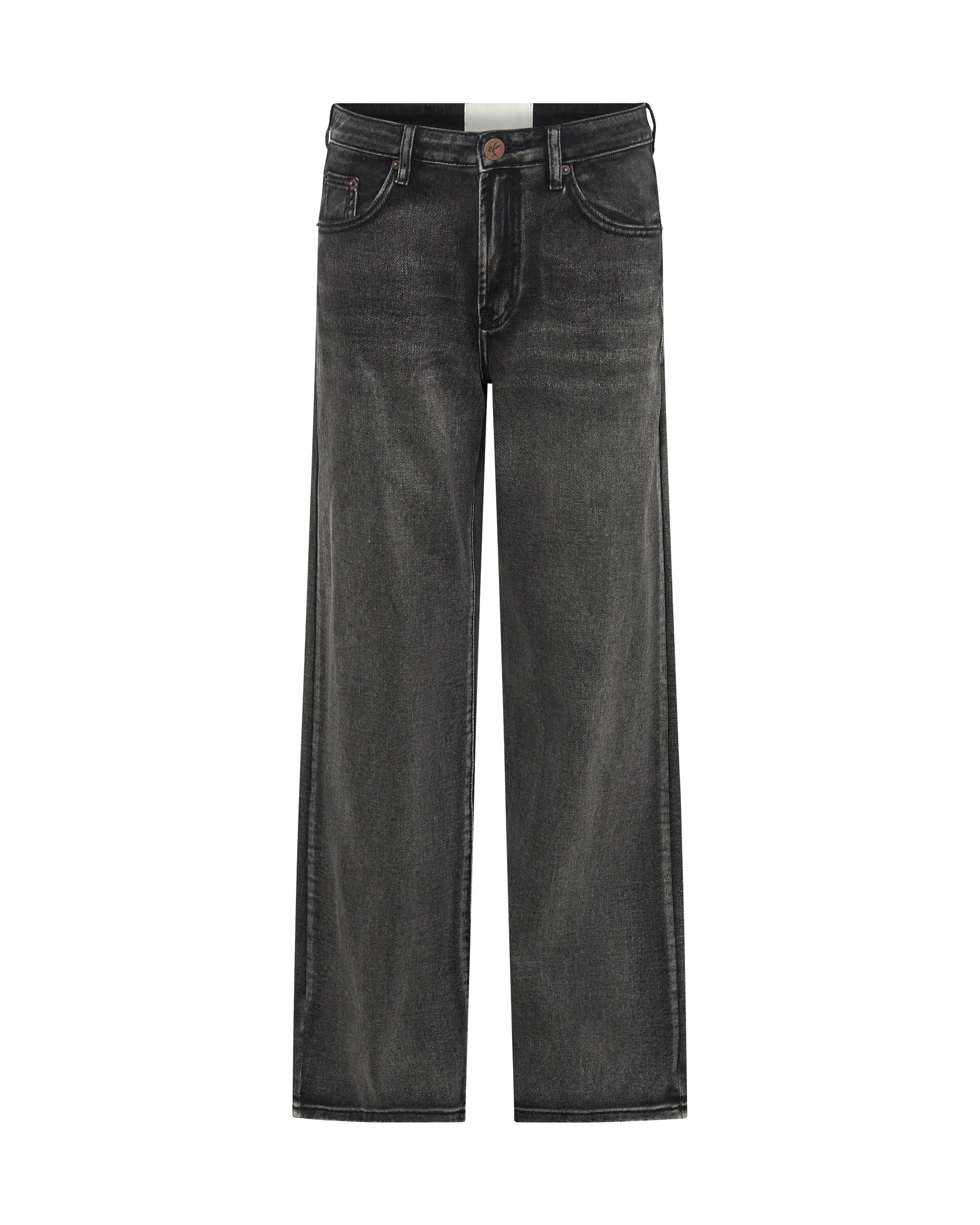 Jackson Mid Waist Wide Leg Denim Jeans - Faded Black - Image 6