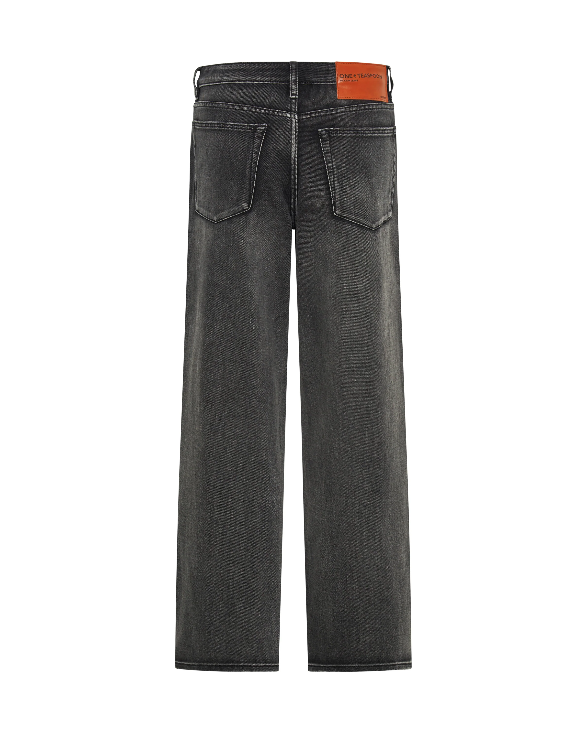 Jackson Mid Waist Wide Leg Denim Jeans - Faded Black - Image 7