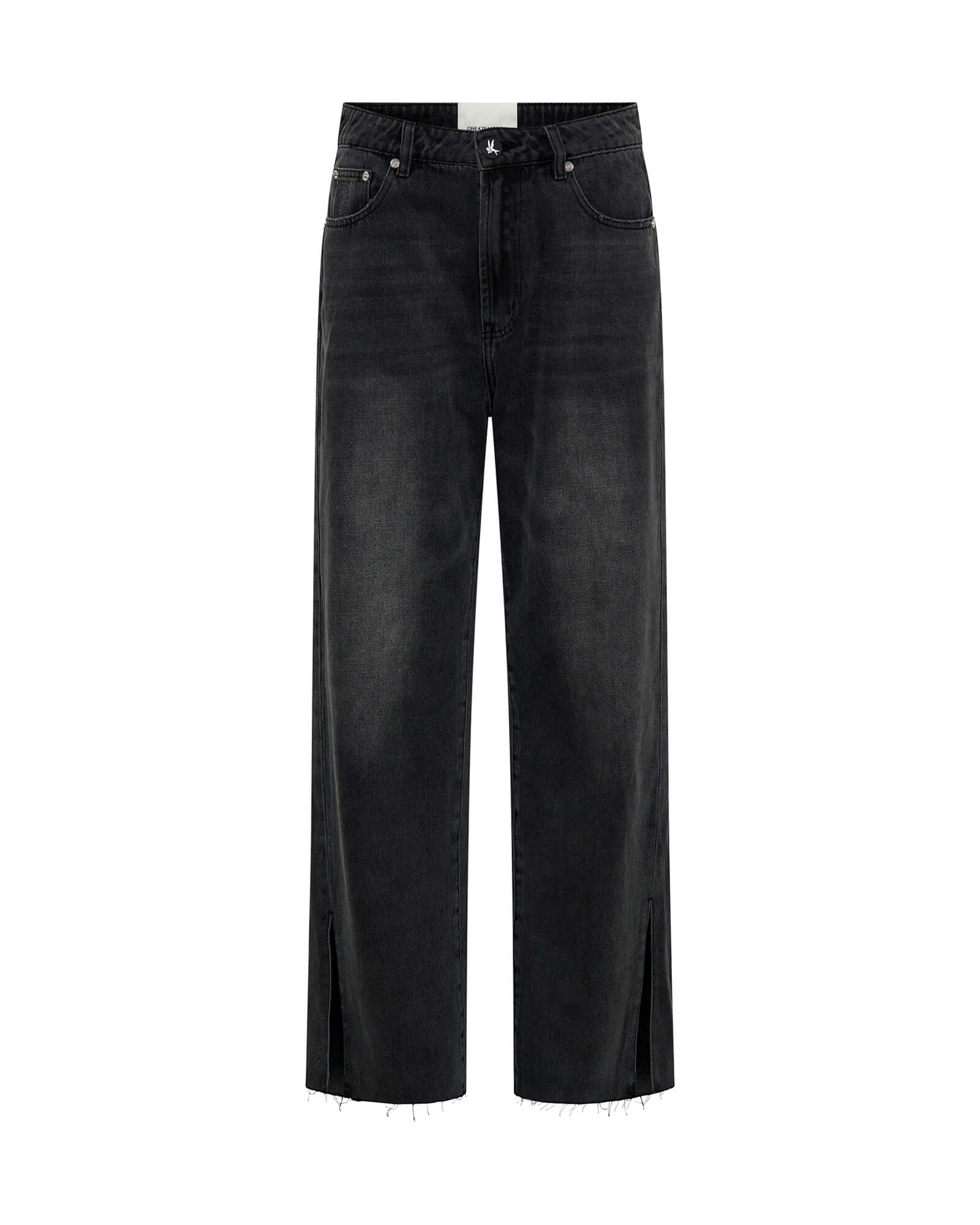 Billie Low Slung Straight Leg Mid Waist Denim Jeans - Faded Black - Image 6