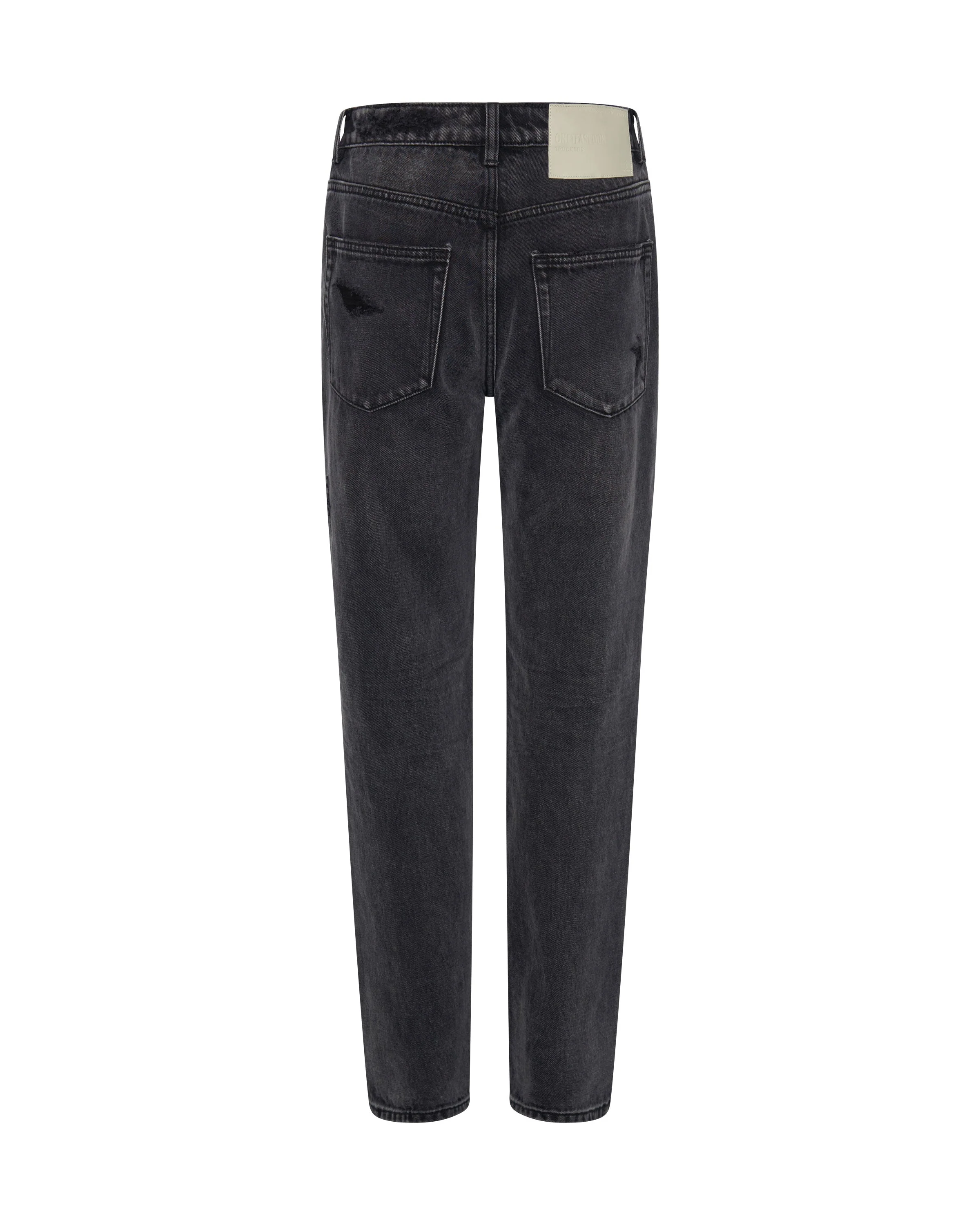 Truckers Mid Waist Straight Leg Denim Jeans - Faded Black - Image 7