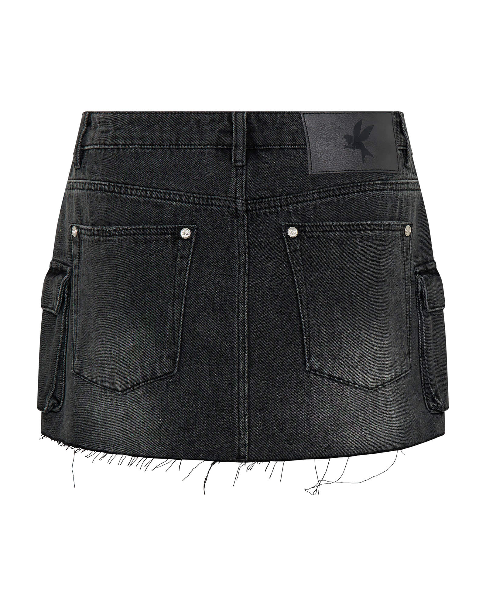 Sloane Low Waist Denim Mini Skirt - Faded Black - Image 9