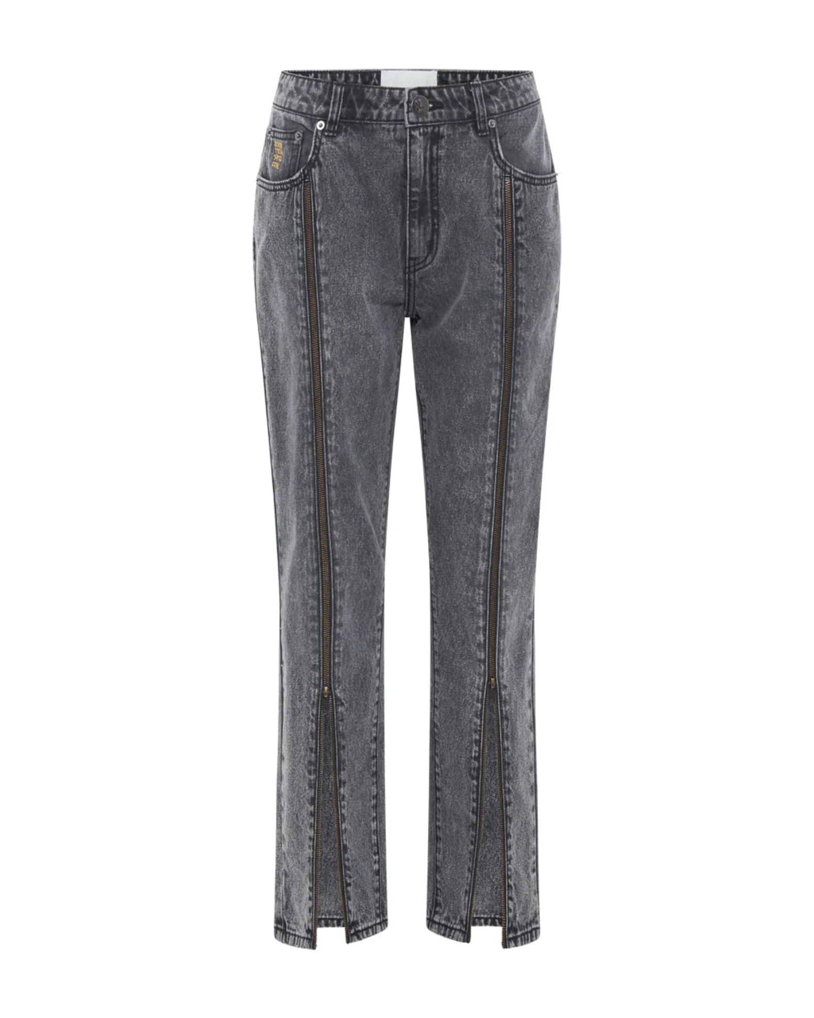 Truckers Mid Waist Straight Leg Denim Jeans - Faded Black - Image 6