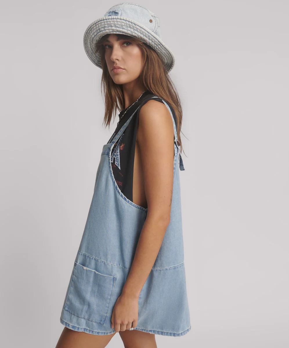 Denim Pini Mini Dress - Faded Blue - Image 3