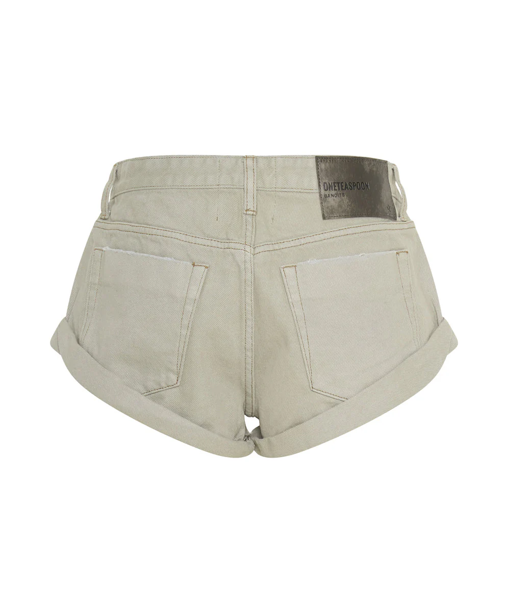 Bandits Low Waist Denim Shorts - Archived Faded Khaki - Image 9