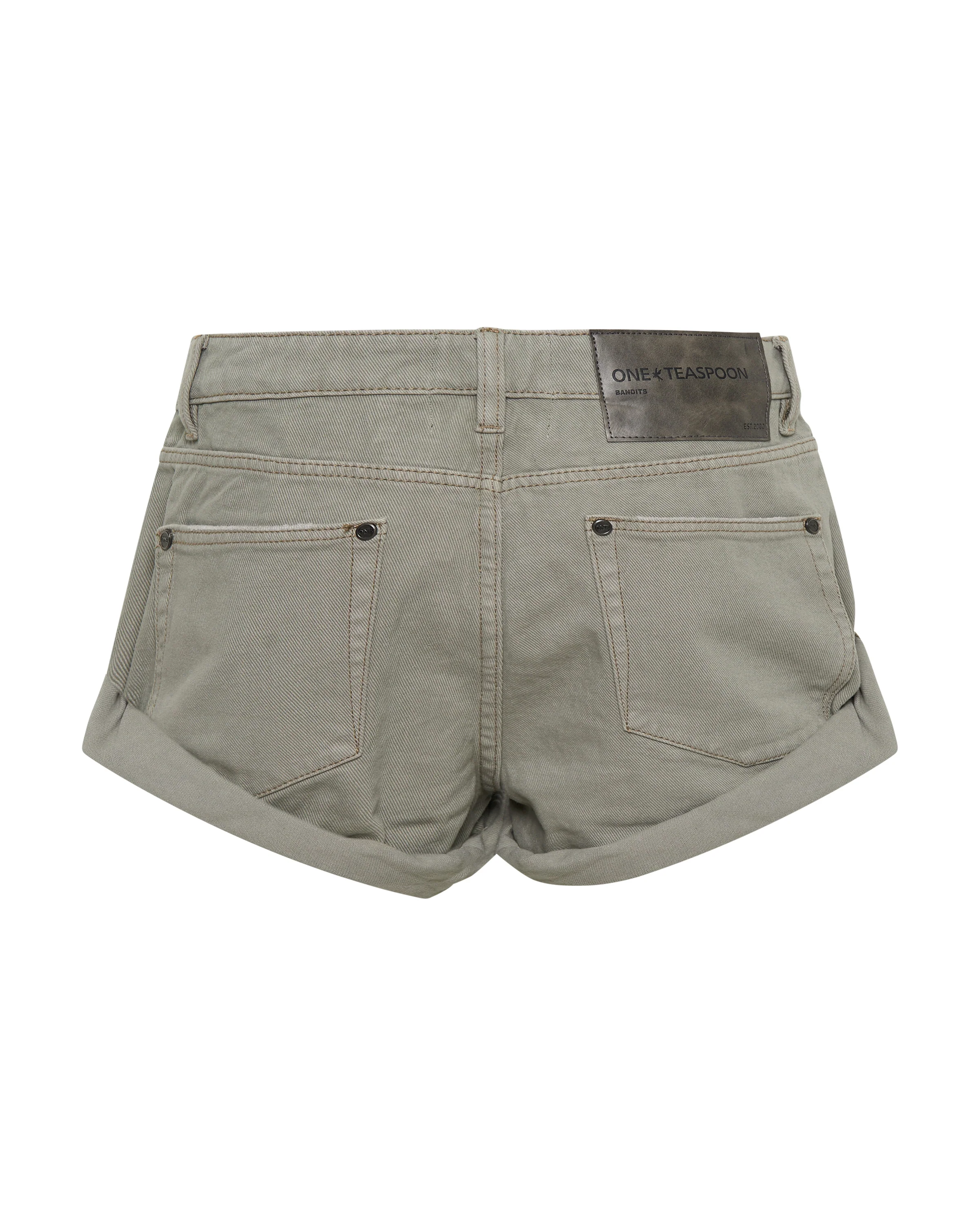 Bandits Low Waist Denim Shorts - Faded Khaki - Image 9