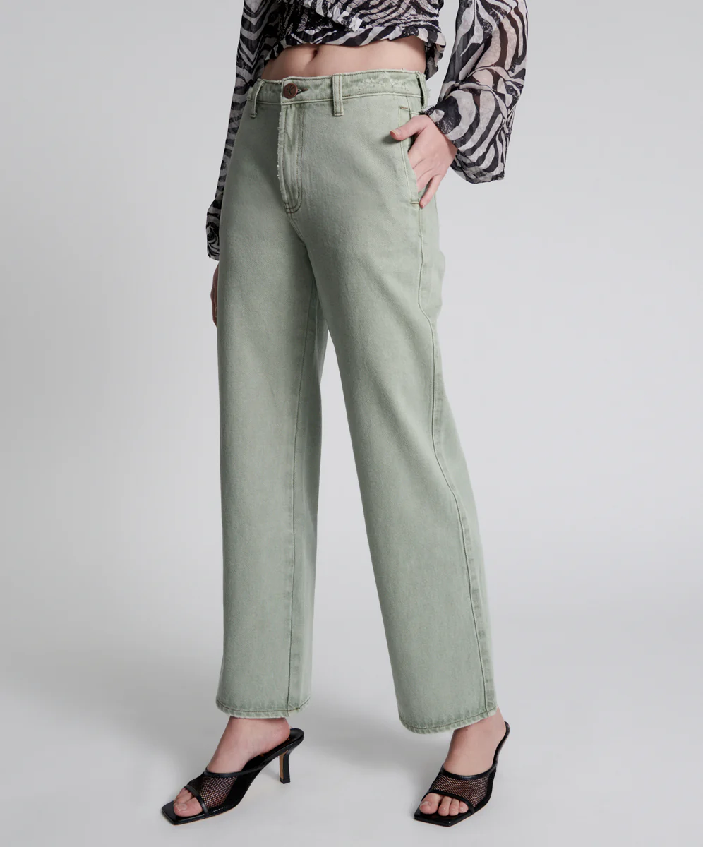 FADED KHAKI RYDERS HIGH WAIST WIDE LEG JEANS - Image 3
