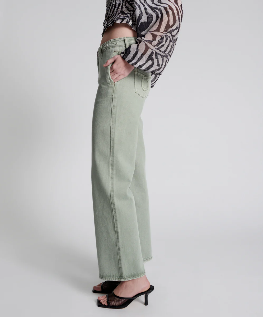 FADED KHAKI RYDERS HIGH WAIST WIDE LEG JEANS - Image 4