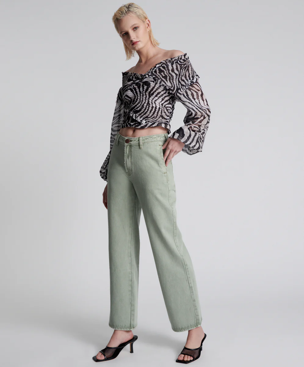 FADED KHAKI RYDERS HIGH WAIST WIDE LEG JEANS - Image 8