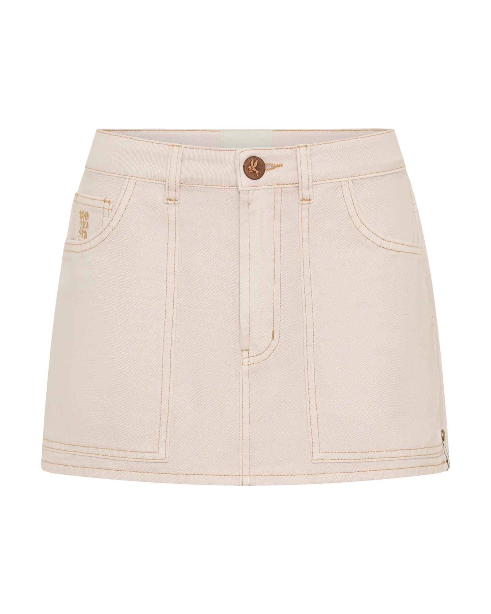 Fiasco Low Waist Utility Micro Mini Denim Skirt - Pink Tint - Image 11