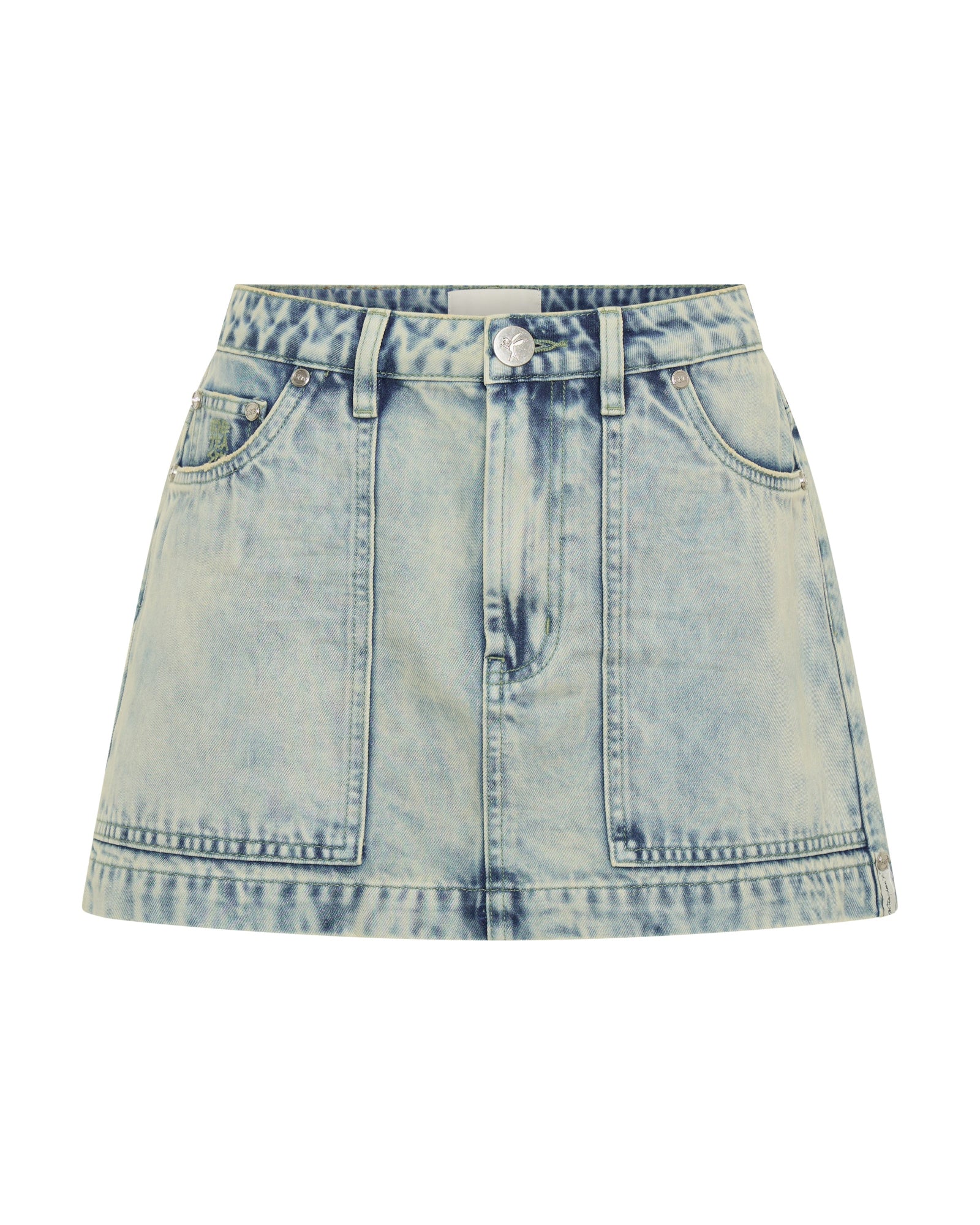 Fiasco Low Waist Utility Micro Mini Denim Skirt - Ambrosia Blue - Image 9