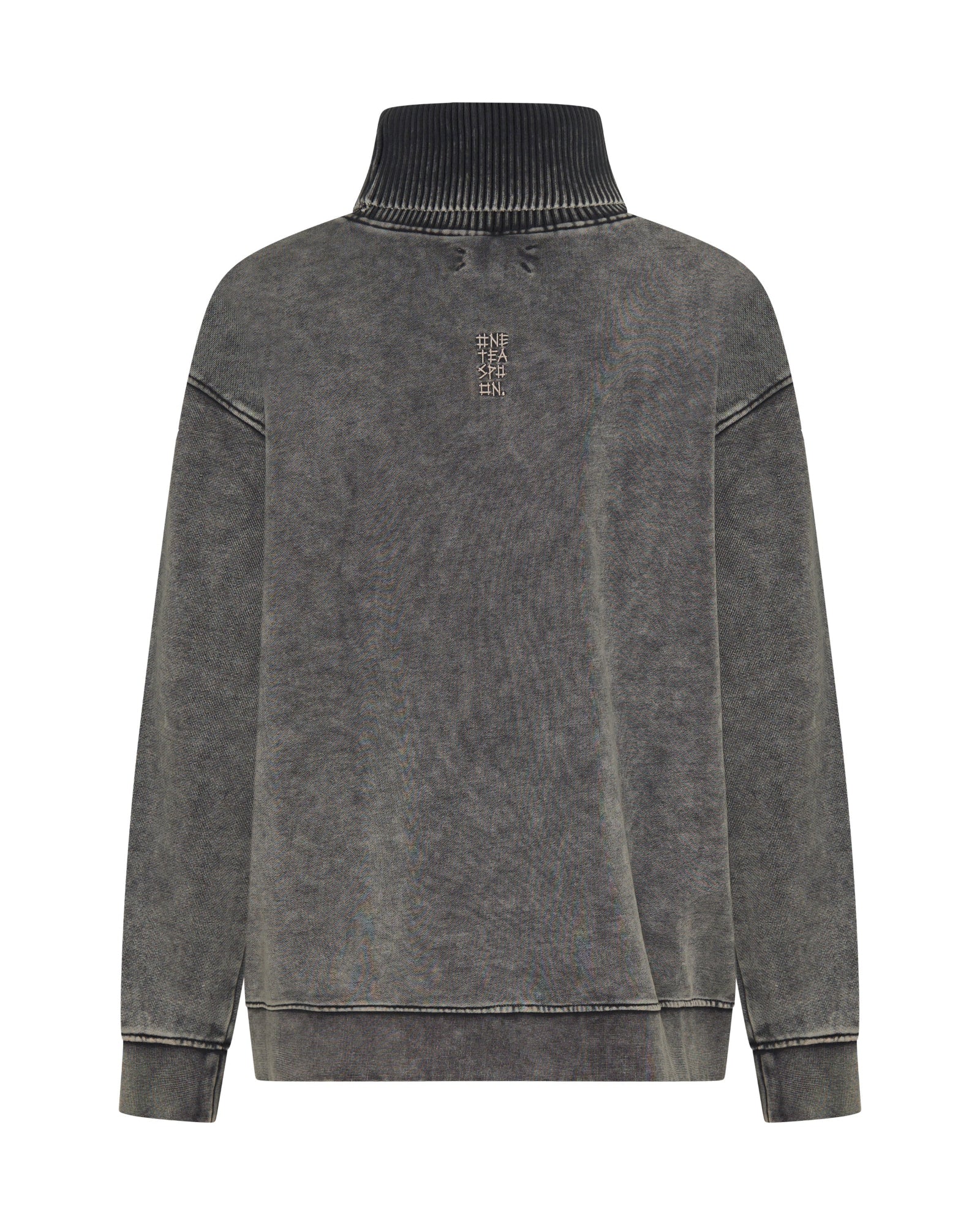 Fleece Roll Neck Sweater - Worn Black - Image 12