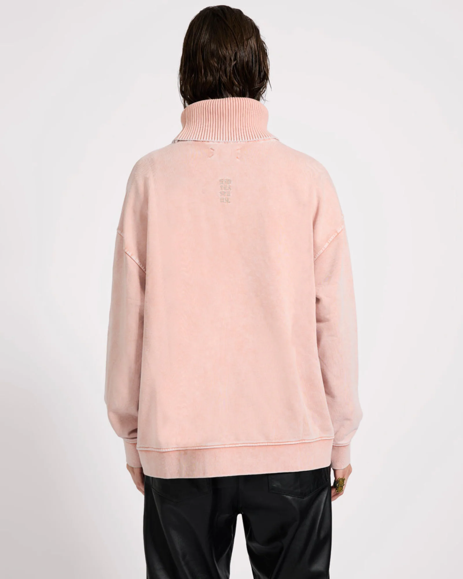 Fleece Roll Neck Sweater - Blush Pink - Image 6