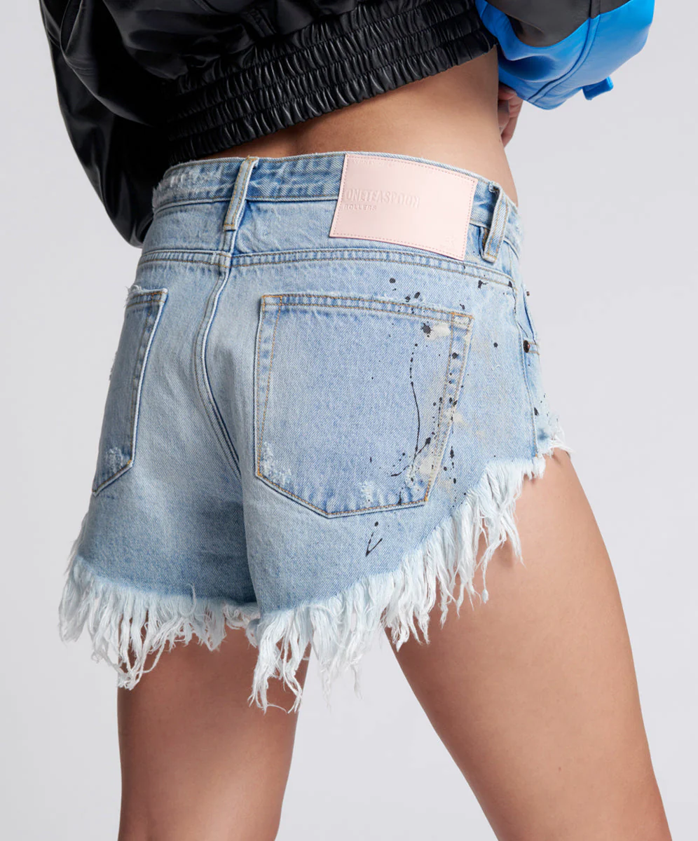 Rollers Low Waist Denim Shorts - Fleetwood Blue Painted Artiste - Image 4