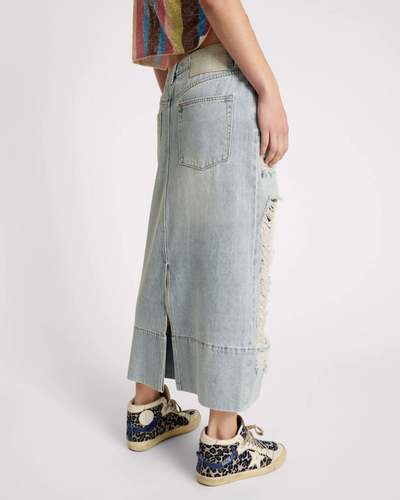 Cassidy Mid Waist Long Denim Column Denim Skirt - Fleetwood - Image 5