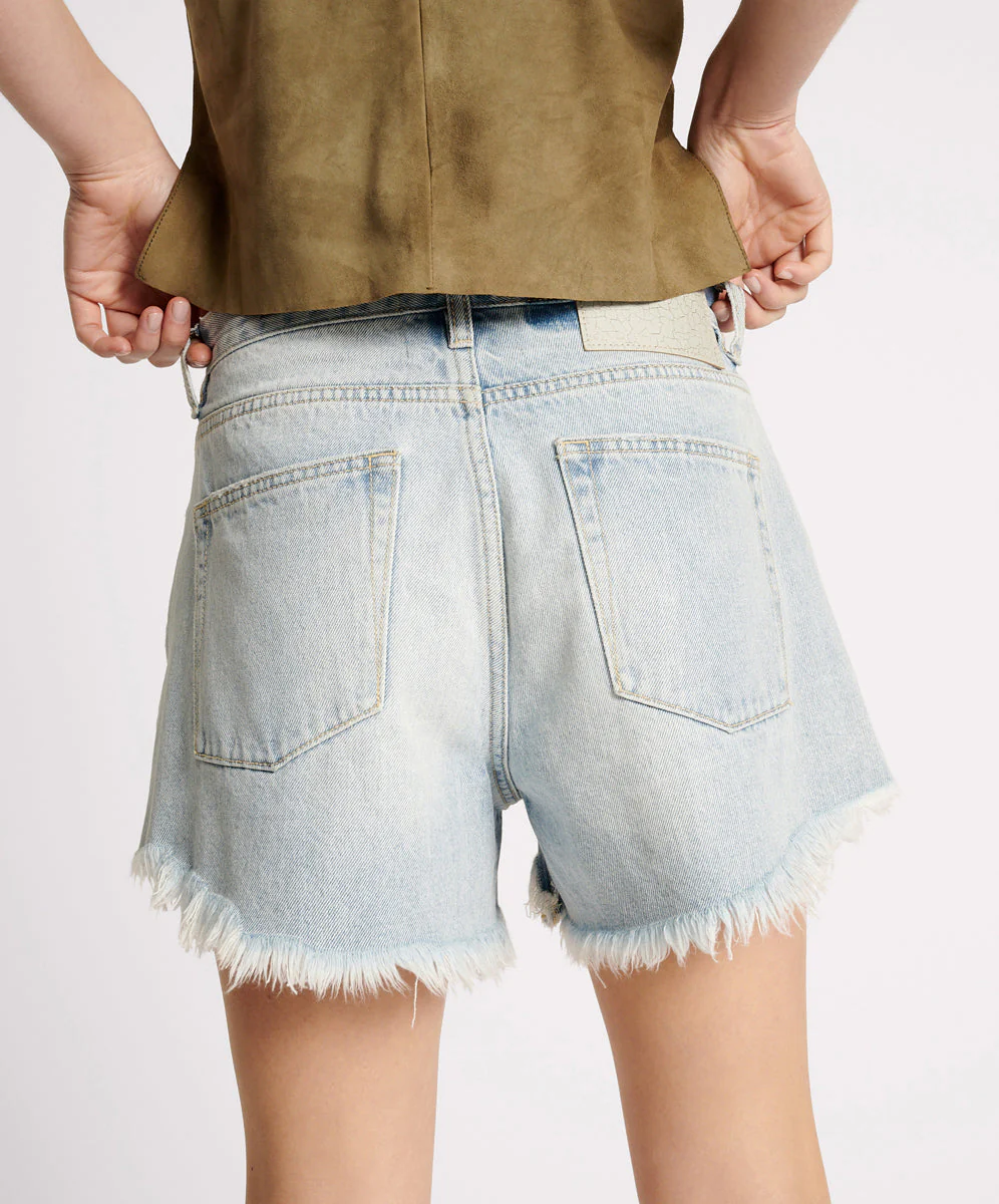 Truckers Mid Waist Relaxed Denim Shorts - Fleetwood - Image 4