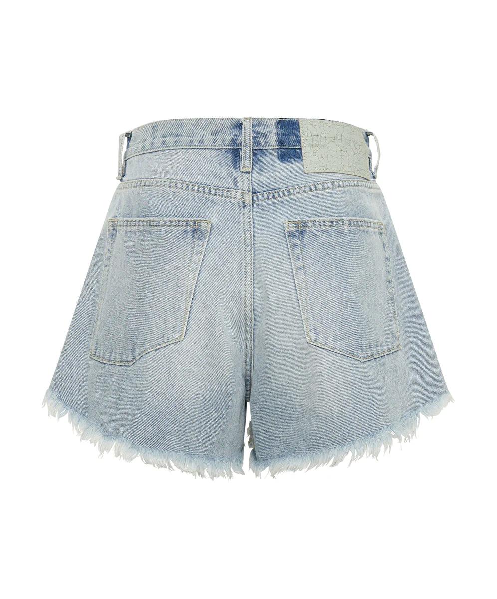 Truckers Mid Waist Relaxed Denim Shorts - Fleetwood - Image 7