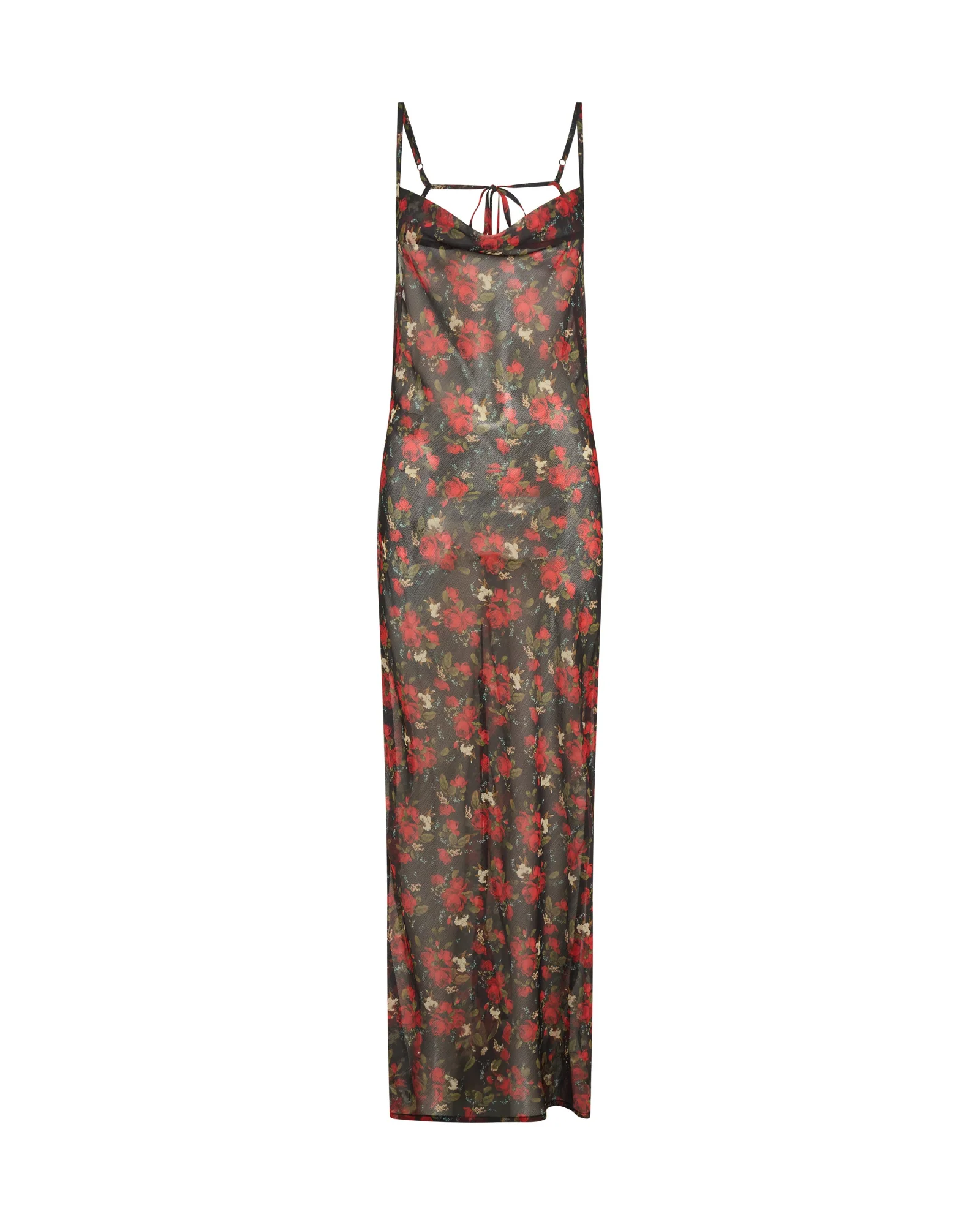 Flower Jagger Slip Maxi Dress - Red - Image 14