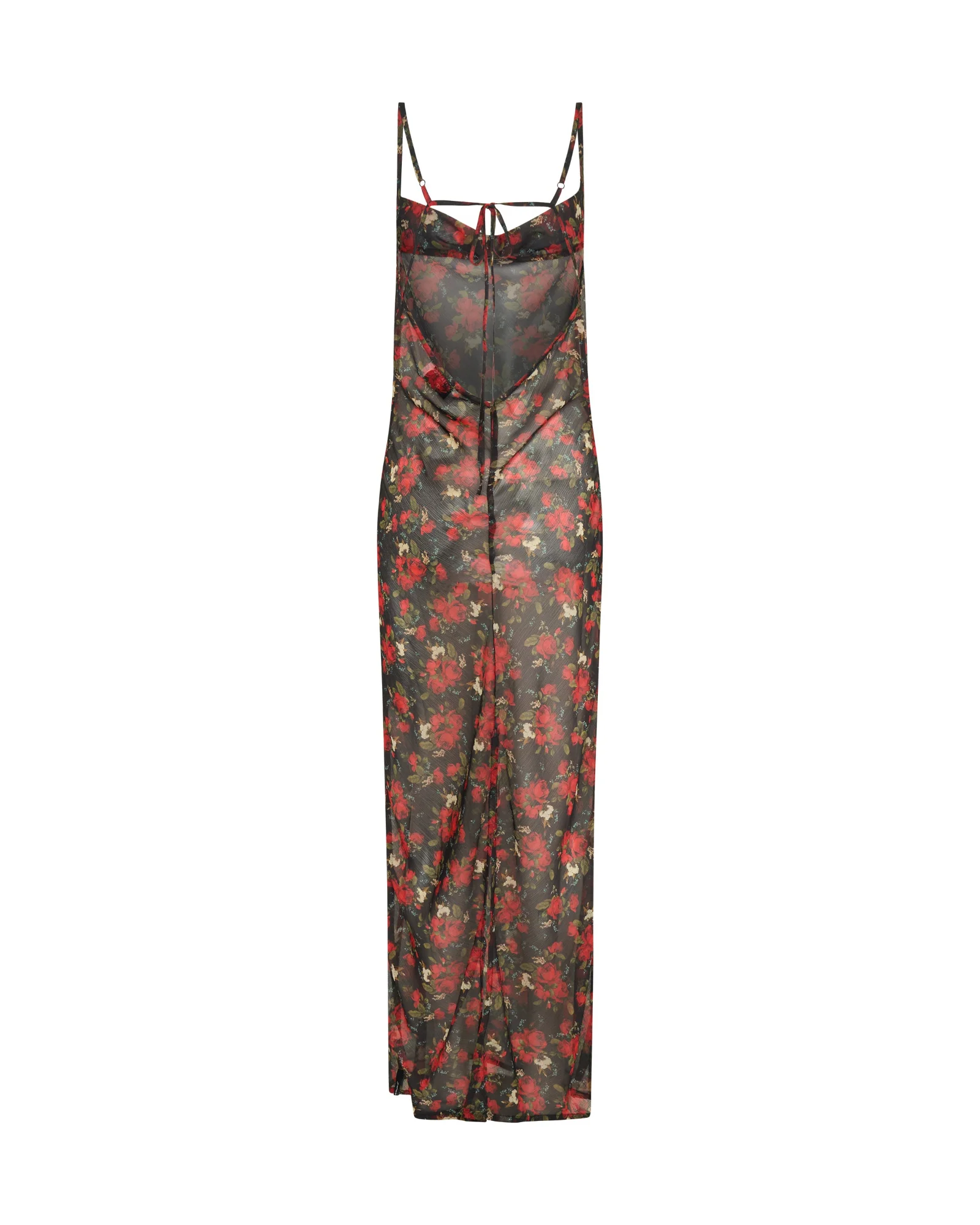 Flower Jagger Slip Maxi Dress - Red - Image 15