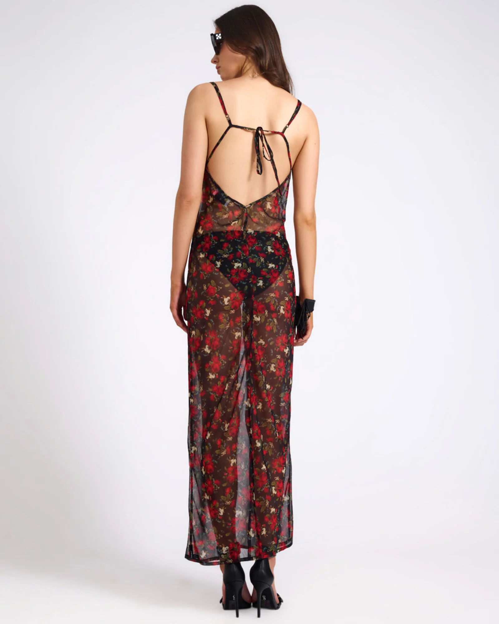 Flower Jagger Slip Maxi Dress - Red - Image 6