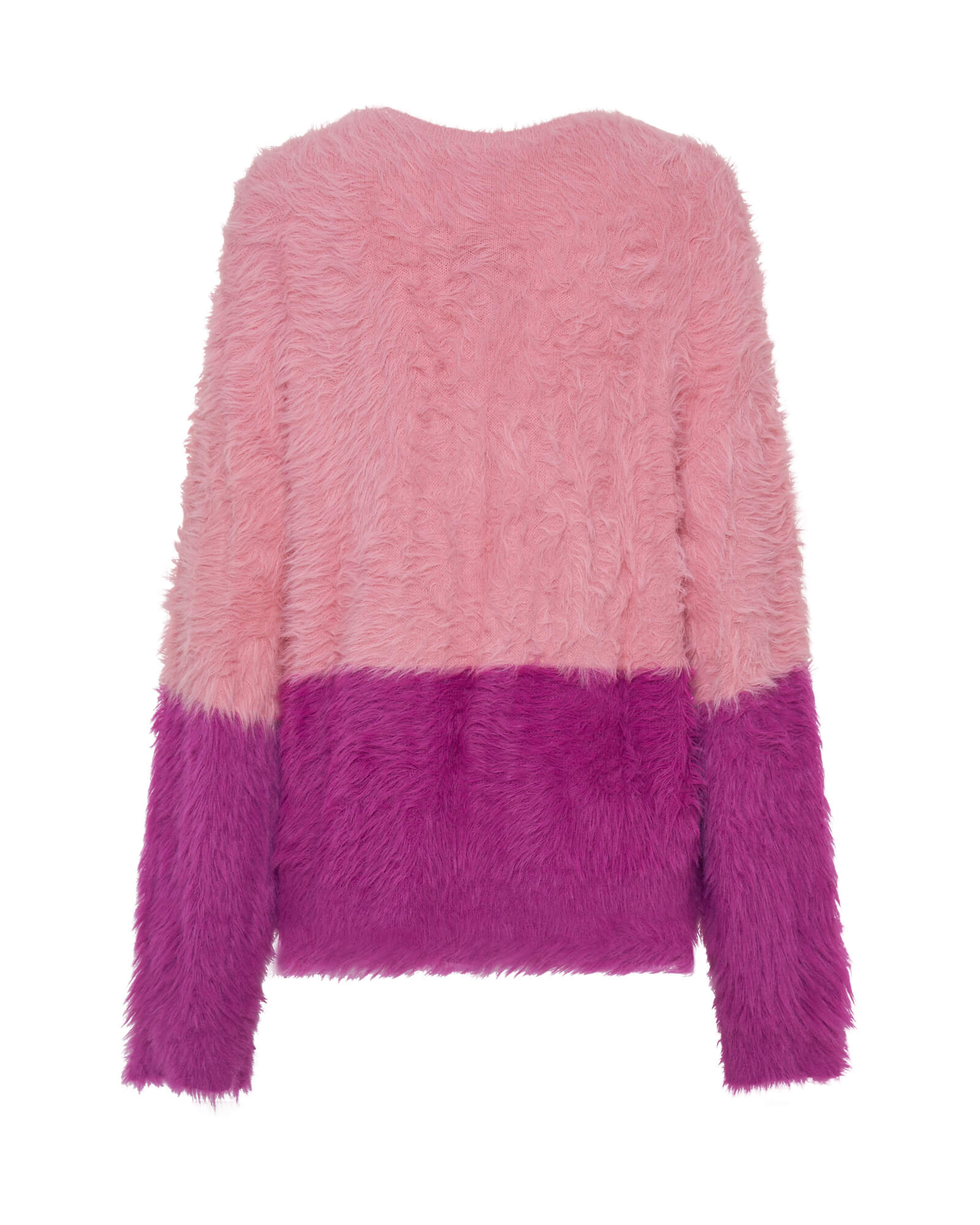 Fluffy Colour Block Sweater - Pink - Image 7