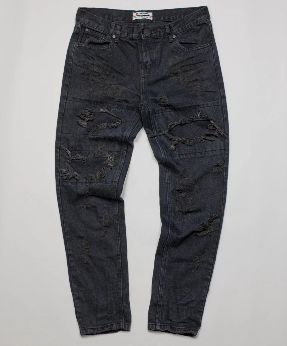 Awesome Baggies Low Waist Straight Leg Denim Jeans - Fox Black - Image 5