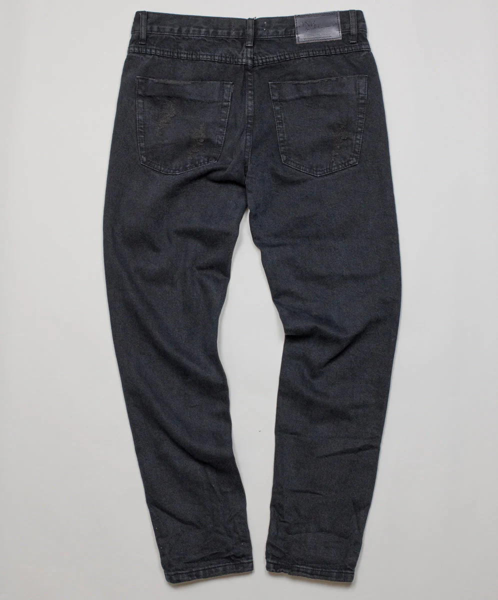 Awesome Baggies Low Waist Straight Leg Denim Jeans - Fox Black - Image 6