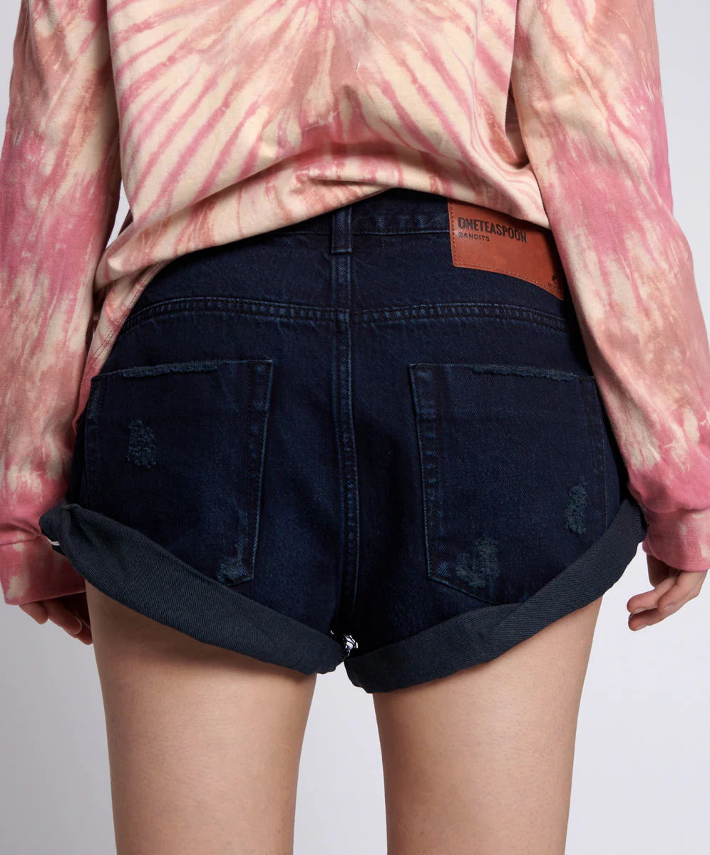 Bandits Low Waist Denim Shorts - Old Fox Black - Image 5