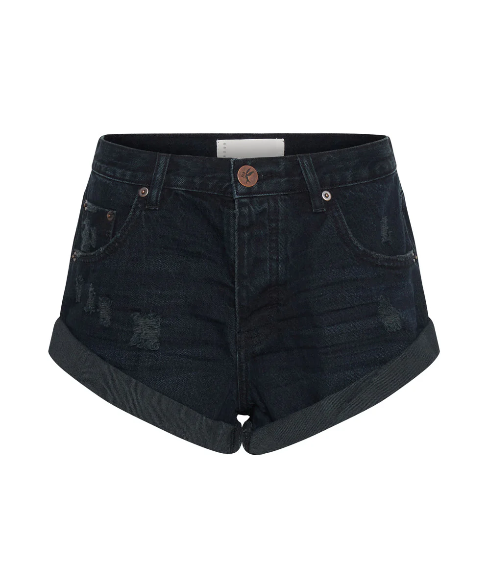 Bandits Low Waist Denim Shorts - Old Fox Black - Image 6