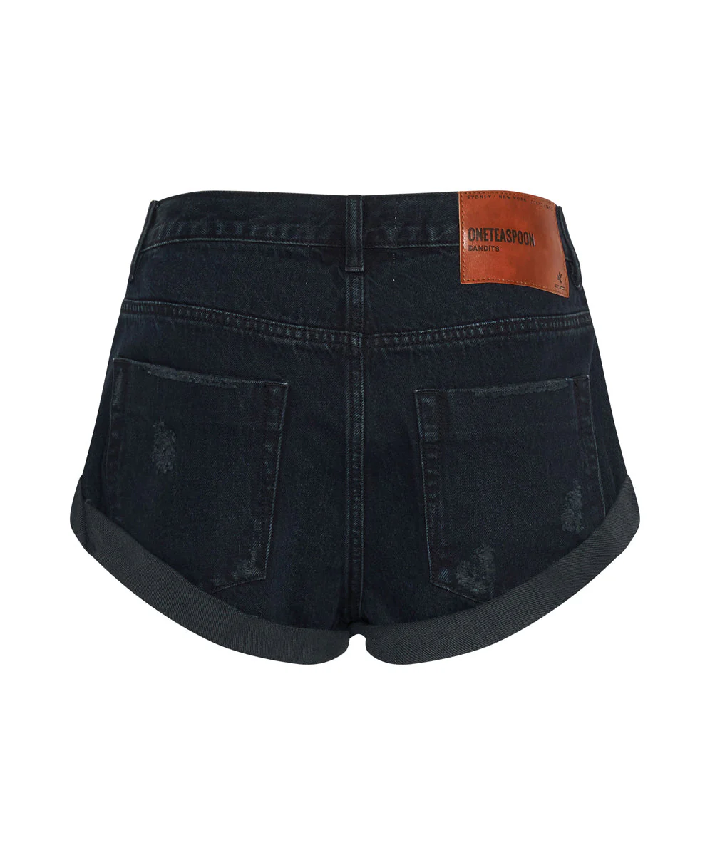Bandits Low Waist Denim Shorts - Old Fox Black - Image 7