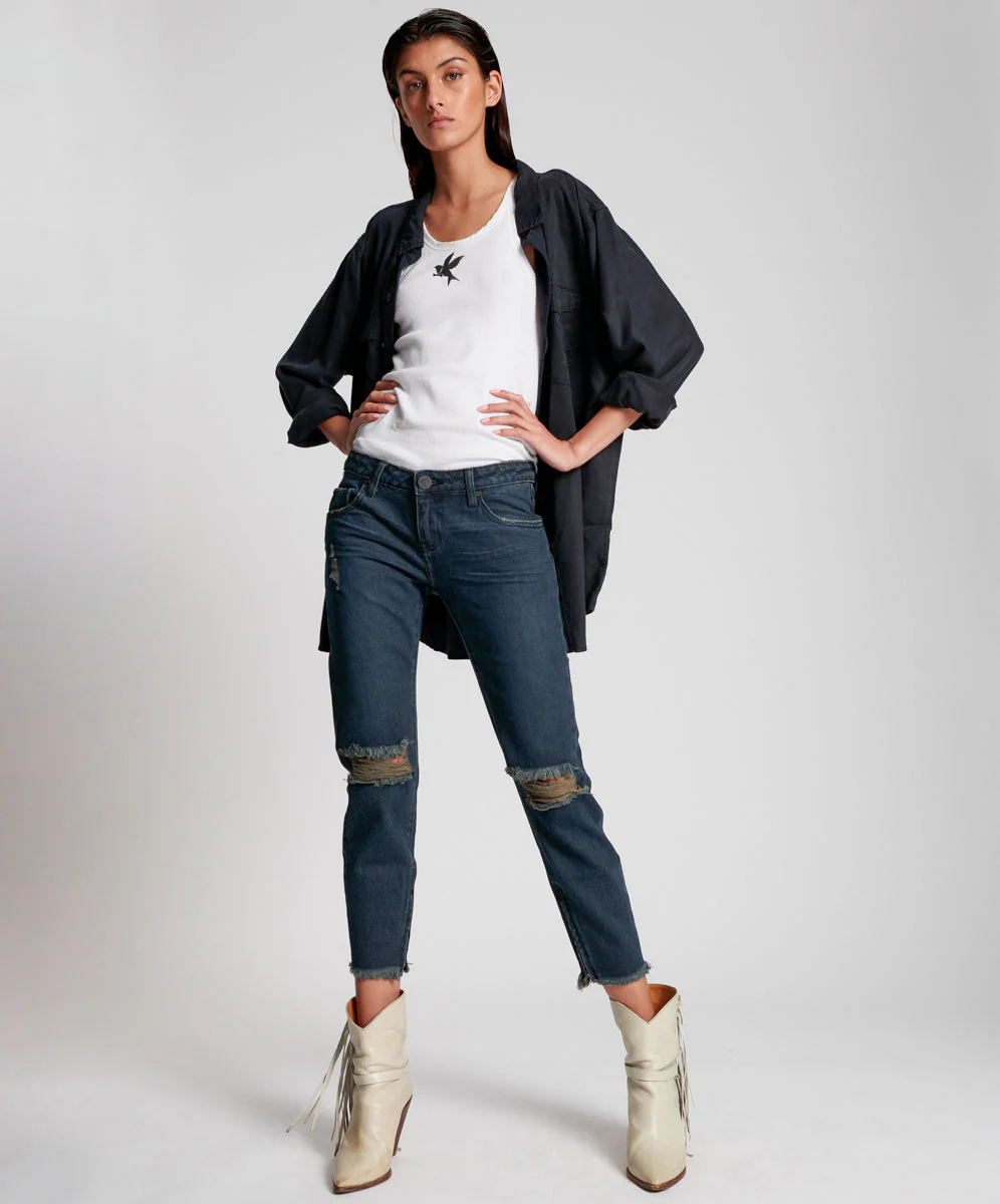 Freebirds Low Waist Rigid Skinny Denim Jeans - Fox Black - Image 2