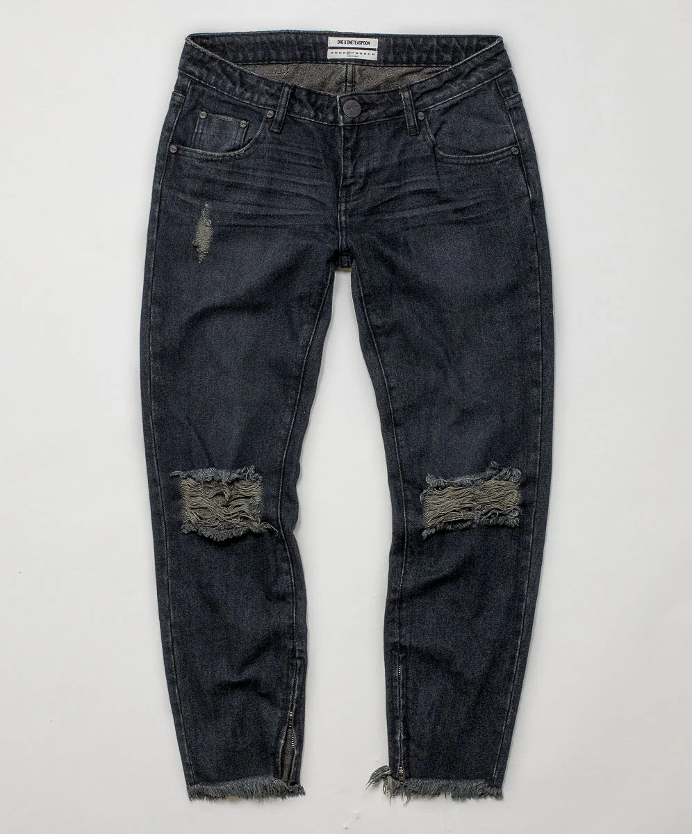Freebirds Low Waist Rigid Skinny Denim Jeans - Fox Black - Image 6