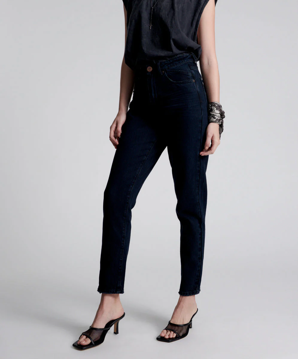 Legends High Waist Straight Leg Denim Jeans - Fox Black - Image 3