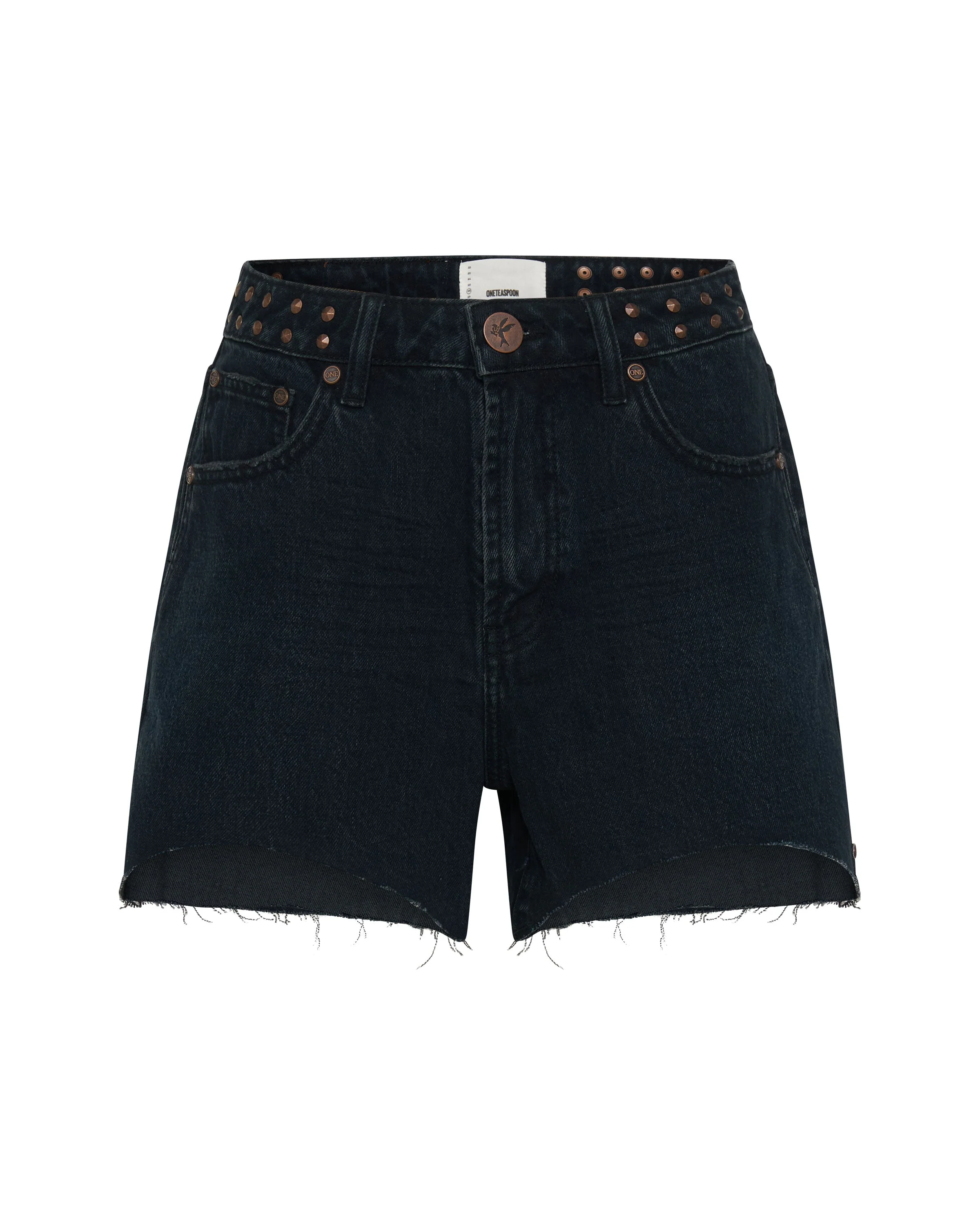 Legends High Waist Mom Fit Denim Shorts - Fox Black - Image 6