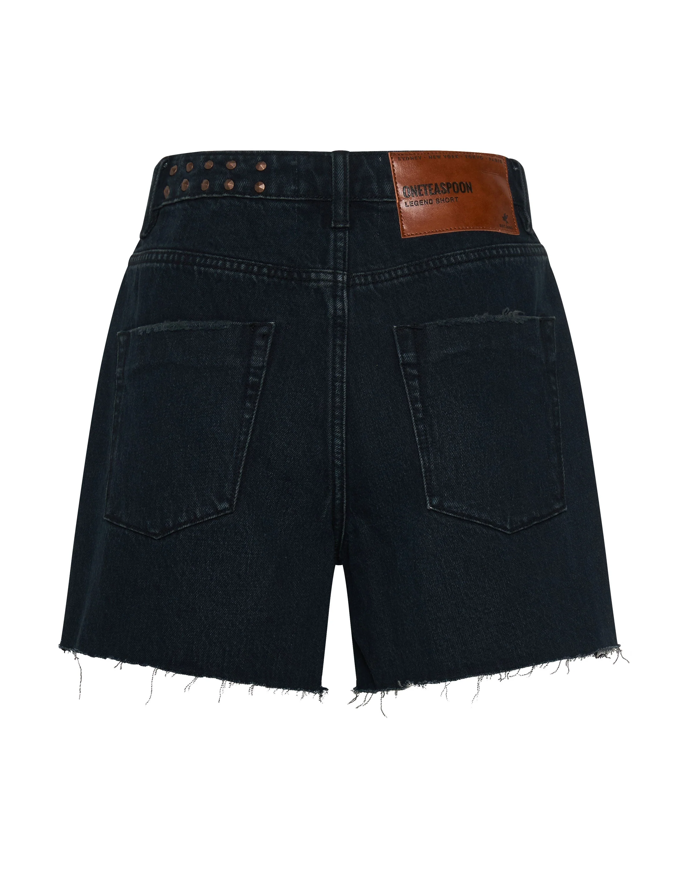 Legends High Waist Mom Fit Denim Shorts - Fox Black - Image 7