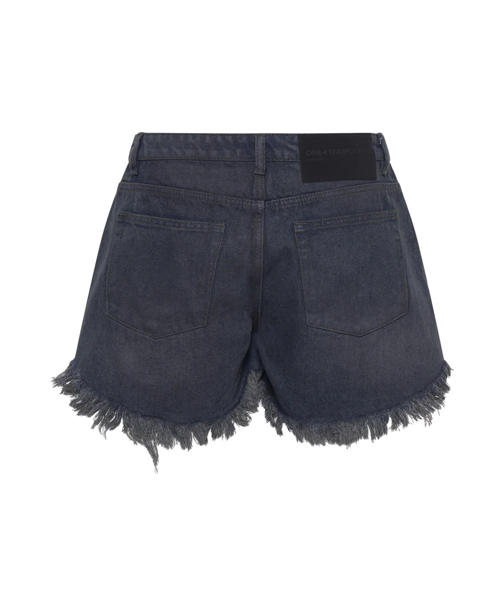 Marlons Low Waist Boyfriend Denim Shorts - Fox Black - Image 9