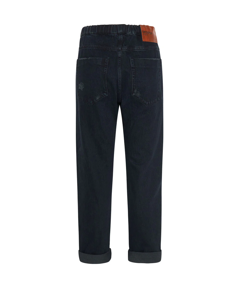 FOX BLACK SHABBIES DRAWSTRING BOYFRIEND JEANS - Image 7