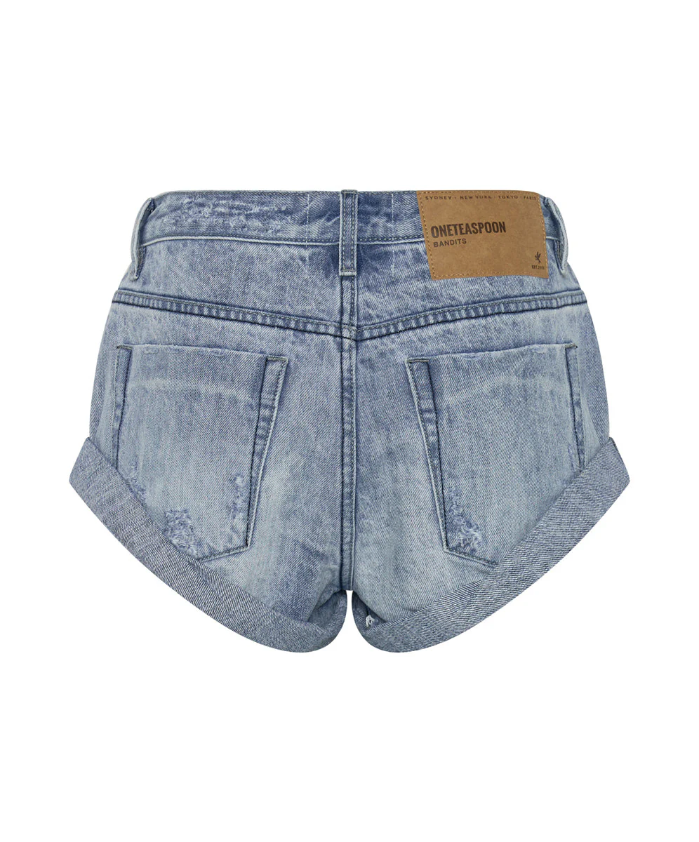 Bandits Low Waist Denim Shorts - Archived Fresh Blue - Image 7